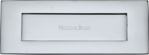 Click Here To Enlarge This Photo Of V850 203-PC Heritage Brass Letterplate 8" x 3" Polished Chrome Finish