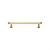 V4447 128-PB Heritage Brass Cabinet Pull Contour Design with 16mm Rose 128mm ctc Polished Brass finish