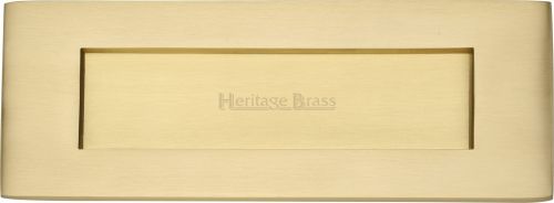 Click Here To Enlarge This Photo Of V850 203-SB Heritage Brass Letterplate 8" x 3" Satin Brass Finish