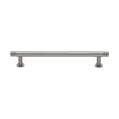 V4447 160-SN Heritage Brass Cabinet Pull Contour Design with 16mm Rose 160mm ctc Satin Nickel finish