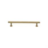 V4447 96-SB Heritage Brass Cabinet Pull Contour Design with 16mm Rose 96mm ctc Satin Brass finish