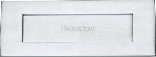 Click Here To Enlarge This Photo Of V850 203-SC Heritage Brass Letterplate 8" x 3" Satin Chrome Finish