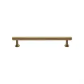 V4459 128-SB Heritage Brass Cabinet Pull Knurled Design with 16mm Rose 128mm ctc Satin Brass finish