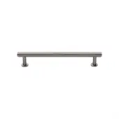 V4459 128-SN Heritage Brass Cabinet Pull Knurled Design with 16mm Rose 128mm ctc Satin Nickel finish