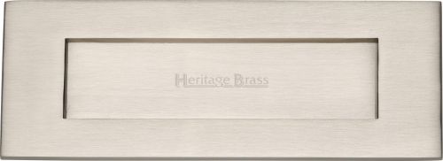 Click Here To Enlarge This Photo Of V850 203-SN Heritage Brass Letterplate 8" x 3" Satin Nickel Finish