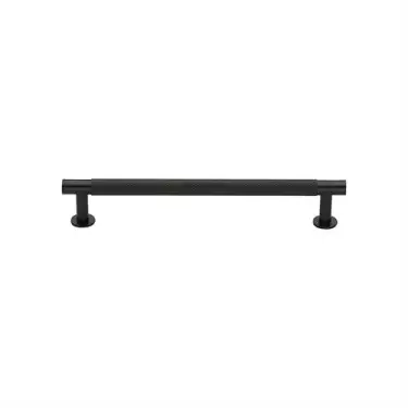 Click Here To Enlarge This Photo Of V4462 128-MB Heritage Brass Cabinet Pull Partial Knurled Design with 16mm Rose 128mm ctc Matt Bronze finish