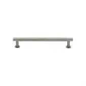 V4462 128-SN Heritage Brass Cabinet Pull Partial Knurled Design with 16mm Rose 128mm ctc Satin Nickel finish