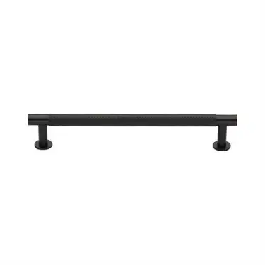 Click Here To Enlarge This Photo Of V4462 160-MB Heritage Brass Cabinet Pull Partial Knurled Design with 16mm Rose 160mm ctc Matt Bronze finish