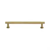 V4462 160-SB Heritage Brass Cabinet Pull Partial Knurled Design with 16mm Rose 160mm ctc Satin Brass finish