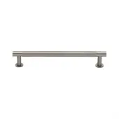 V4462 160-SN Heritage Brass Cabinet Pull Partial Knurled Design with 16mm Rose 160mm ctc Satin Nickel finish