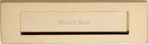 Click Here To Enlarge This Photo Of V850 254-PB Heritage Brass Letterplate 10" x 3" Polished Brass Finish