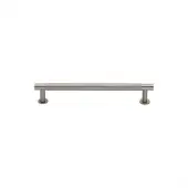 V4462 96-SN Heritage Brass Cabinet Pull Partial Knurled Design with 16mm Rose 96mm ctc Satin Nickel finish