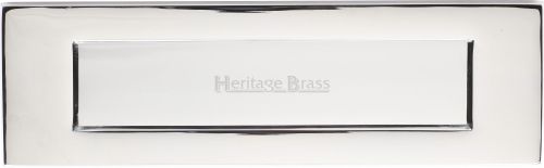 Click Here To Enlarge This Photo Of V850 254-PC Heritage Brass Letterplate 10" x 3" Polished Chrome Finish