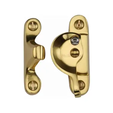 Click Here To Enlarge This Photo Of V2060L-ULB Heritage Brass Fitch Pattern Sash Fastener Lockable Unlacquered Brass Finish