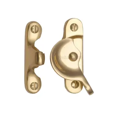 Click Here To Enlarge This Photo Of V2060-ULB Heritage Brass Fitch Pattern Sash Fastener Unlacquered Brass finish