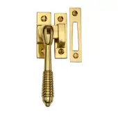 V894 MP/HP-PB Heritage Brass Mortice & Hook Plate Casement Fastener Reeded Design Polished Brass finish