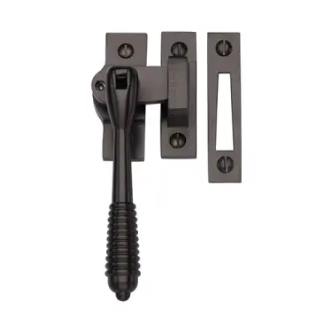 Click Here To Enlarge This Photo Of V894L MP/HP-MB Heritage Brass Lockable Mortice Hook Plate Casement Fastener Reeded Design Matt Bronze finish