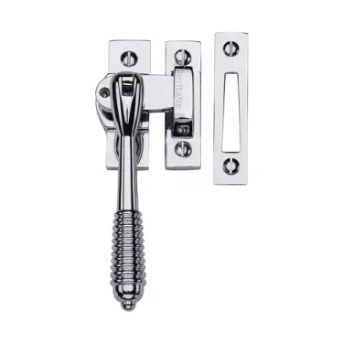 Click Here To Enlarge This Photo Of V894L MP/HP-PC Heritage Brass Lockable Mortice & Hook Plate Casement Fastener Reeded Design Polished Chrome finish