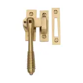 V894L MP/HP-SB Heritage Brass Lockable Mortice & Hook Plate Casement Fastener Reeded Design Satin Brass finish