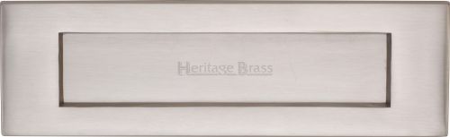 Click Here To Enlarge This Photo Of V850 254-SN Heritage Brass Letterplate 10" x 3" Satin Nickel Finish