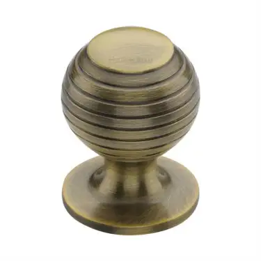 Click Here To Enlarge This Photo Of V976 32-AT Heritage Brass Cabinet Knob Beehive Design 32mm Antique Brass finish