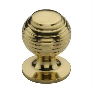 Click Here To Enlarge This Photo Of V976 32-PB Heritage Brass Cabinet Knob Beehive Design 32mm Polished Brass finish