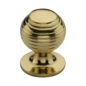 V976 32-PB Heritage Brass Cabinet Knob Beehive Design 32mm Polished Brass finish