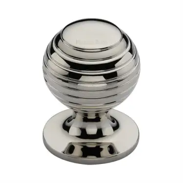 Click Here To Enlarge This Photo Of V976 32-PNF Heritage Brass Cabinet Knob Beehive Design 32mm Polished Nickel finish