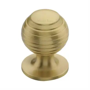 Click Here To Enlarge This Photo Of V976 32-SB Heritage Brass Cabinet Knob Beehive Design 32mm Satin Brass finish