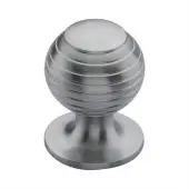 V976 32-SC Heritage Brass Cabinet Knob Beehive Design 32mm Satin Chrome finish