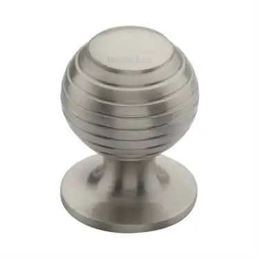 Click Here To Enlarge This Photo Of V976 32-SN Heritage Brass Cabinet Knob Beehive Design 32mm Satin Nickel finish