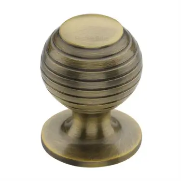Click Here To Enlarge This Photo Of V976 38-AT Heritage Brass Cabinet Knob Beehive Design 38mm Antique Brass finish