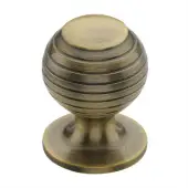 V976 38-AT Heritage Brass Cabinet Knob Beehive Design 38mm Antique Brass finish