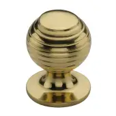 V976 38-PB Heritage Brass Cabinet Knob Beehive Design 38mm Polished Brass finish
