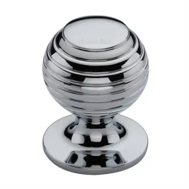 Click Here To Enlarge This Photo Of V976 38-PC Heritage Brass Cabinet Knob Beehive Design 38mm Polished Chrome finish