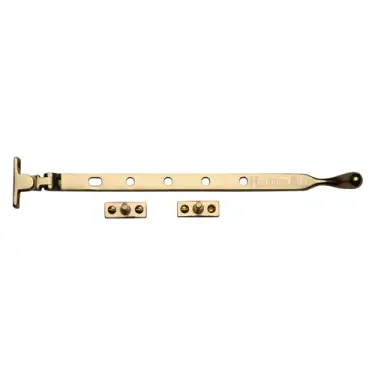Click Here To Enlarge This Photo Of V992 12-ULB Heritage Brass Casement Window Stay Ball Design 12 Unlacquered Brass finish