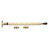 V992 12-ULB Heritage Brass Casement Window Stay Ball Design 12 Unlacquered Brass finish