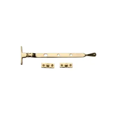 Click Here To Enlarge This Photo Of V992 8-ULB Heritage Brass Casement Window Stay Ball Design 8 Unlacquered Brass Finish