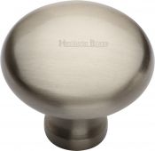 C113 38-SN Heritage Brass Cabinet Knob Victorian Round Design 38mm Satin Nickel Finish