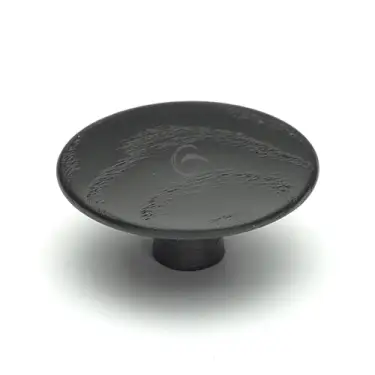Click Here To Enlarge This Photo Of W4466-48-ASH M.Marcus Wooden Cabinet Knob Split Design 48mm Black Ash Finish