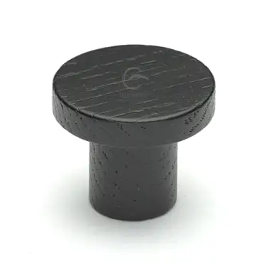 Click Here To Enlarge This Photo Of W4470-33-ASH M.Marcus Wooden Cabinet Knob Circum Design 33mm Black Ash Finish