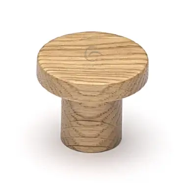 Click Here To Enlarge This Photo Of W4470-33-OAK M.Marcus Wooden Cabinet Knob Circum Design 33mm Oak Finish