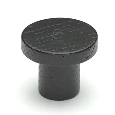 Click Here To Enlarge This Photo Of W4470-48-ASH M.Marcus Wooden Cabinet Knob Circum Design 48mm Black Ash Finish
