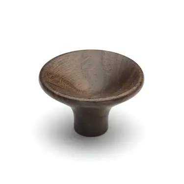 Click Here To Enlarge This Photo Of W4491-38-WAL M.Marcus Wooden Cabinet Knob Trumpet Design 38mm Walnut Finish