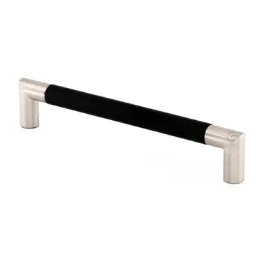 Click Here To Enlarge This Photo Of W7623-192-ASH M.Marcus Wooden Cabinet Pull Handle Angle Design 192mm Black Ash Finish