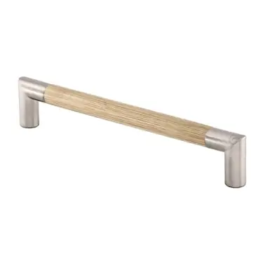Click Here To Enlarge This Photo Of W7623-192-OAK M.Marcus Wooden Cabinet Pull Handle Angle Design 192mm Oak Finish