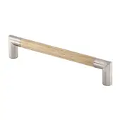 W7623-192-OAK M.Marcus Wooden Cabinet Pull Handle Angle Design 192mm Oak Finish
