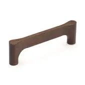 W7827-128-WAL M.Marcus Wooden Cabinet Pull Handle Gio Design 128mm Walnut Finish