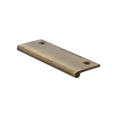Click Here To Enlarge This Photo Of HAMEP100 38-AT Heritage Brass Hammered EP Edge Pull Cabinet Handle 100mm Antique Brass finish