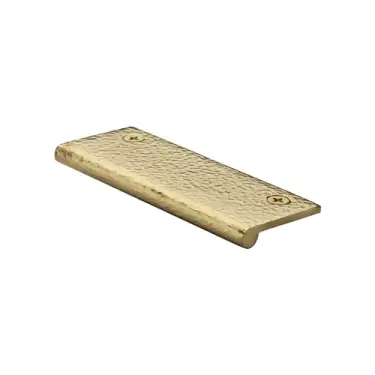Click Here To Enlarge This Photo Of HAMEP100 38-PB Heritage Brass Hammered EP Edge Pull Cabinet Handle 100mm Polished Brass finish